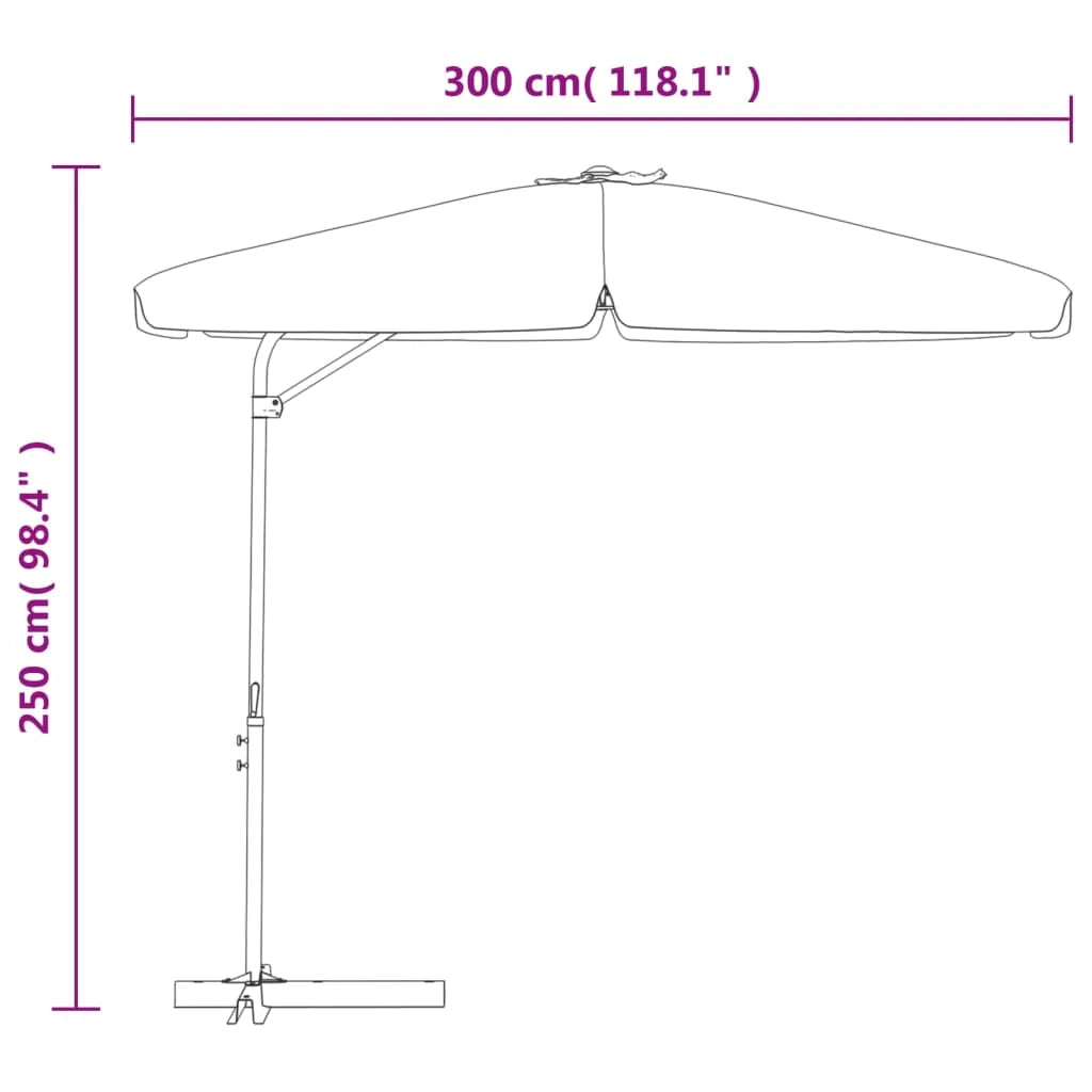 Ombrellone da esterno con palo in acciaio da 300 cm rosso bordeaux 02_0008192