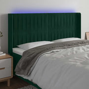 Testiera a LED Verde Scuro 203x16x118/128 cm in Velluto 3124355