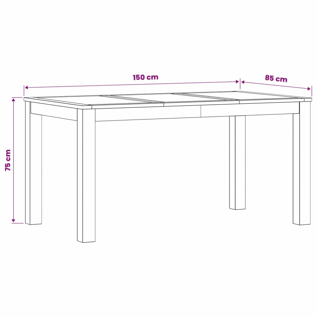 Tavolo da pranzo 150 x 85 x 75 cm Legno di Quercia Massello 42039177