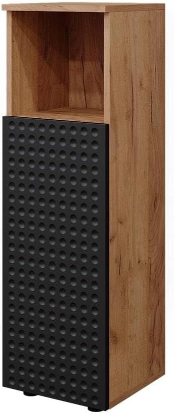 Mobile midi Irma, Antracite puntinato, 30 x 95 cm, per la conservazione di accessori da bagno e combinabile con Irma