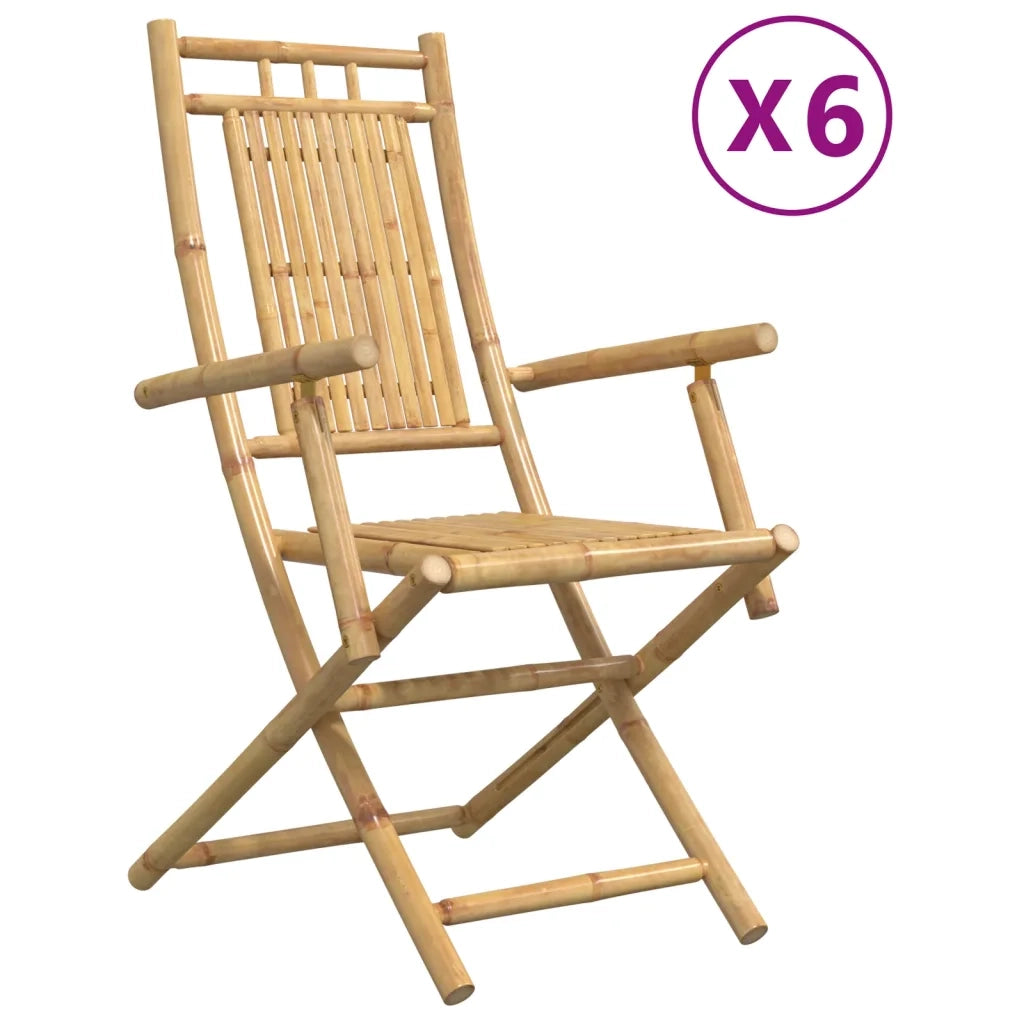 Sedie da Giardino Pieghevoli 6 pz 53x66x99 cm in BambÃ¹