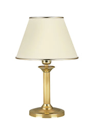 Lampada da tavolo ottone satinato paralume ecru E27 Jupiter