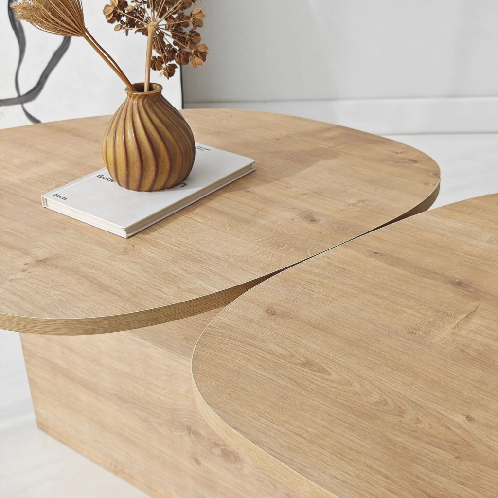 Tavolino in legno "Stones" 125 x 60 x 38 cm - Rovere zaffiro