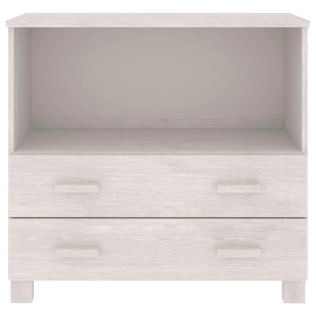 Buffet credenza cassettiera armadio mobile contenitore organizer per cucina soggiorno salotto 85 x 35 x 80 cm legno massello di pino bianco 02_0032134