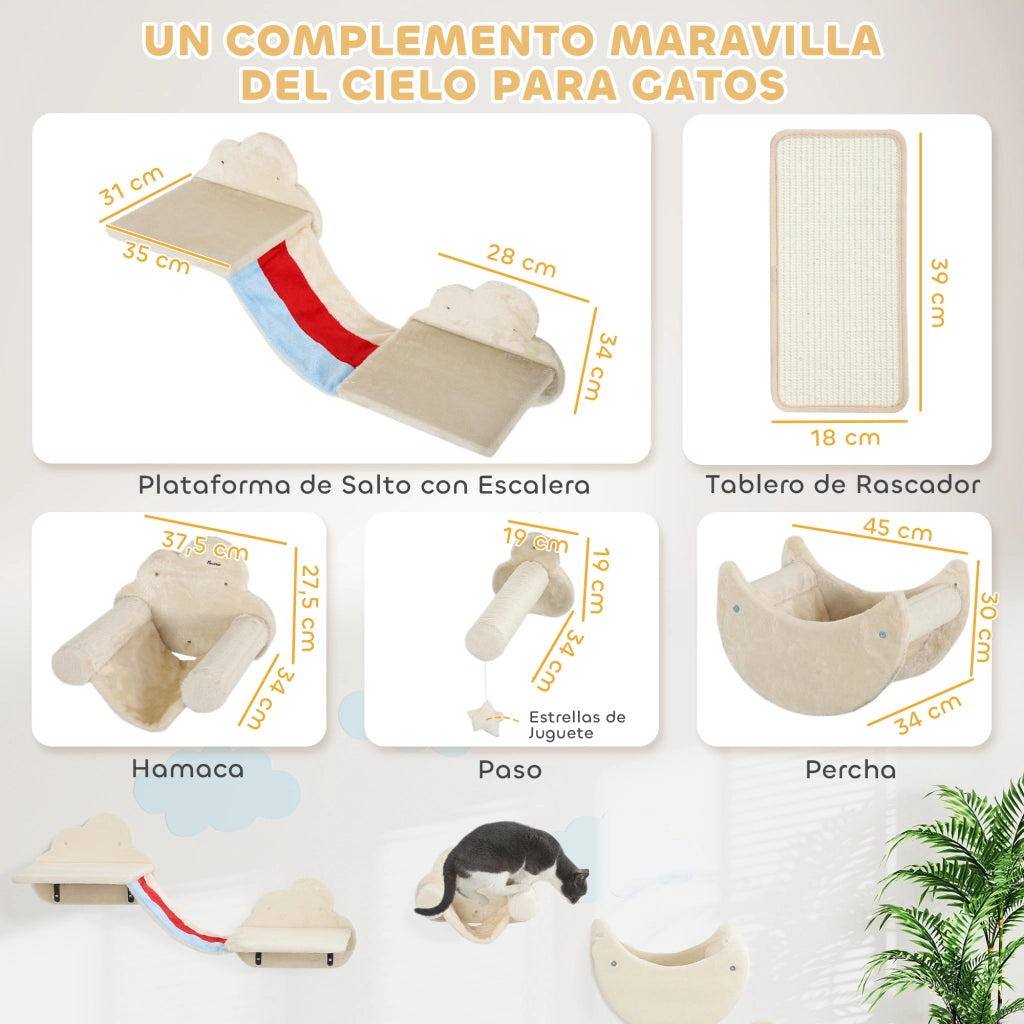 Gioco per Gatti con Piattaforme e Tiragraffi ¨C zephmum ¨C Beige