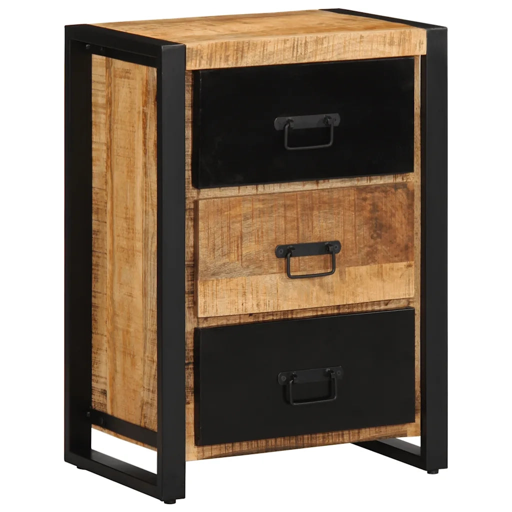 Cassettiera 50x35x70 cm in Legno Massello di Mango Grezzo 4013583