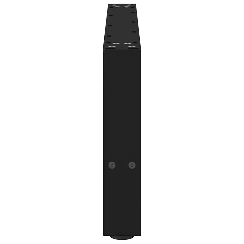 Set di 2 pratiche gambe quadrate per tavolino da caffè 70 x 30 cm con piedini livellatori design moderno in acciaio nero 02_0057508