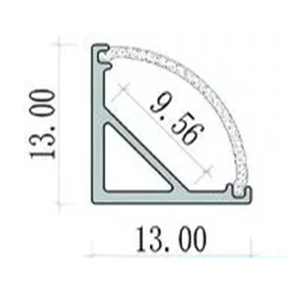 Trade Shop - 10pz Profilo Angolare In Alluminio Per Striscia Led Con Copertura Bianca Opaca 45° Al-24-s -