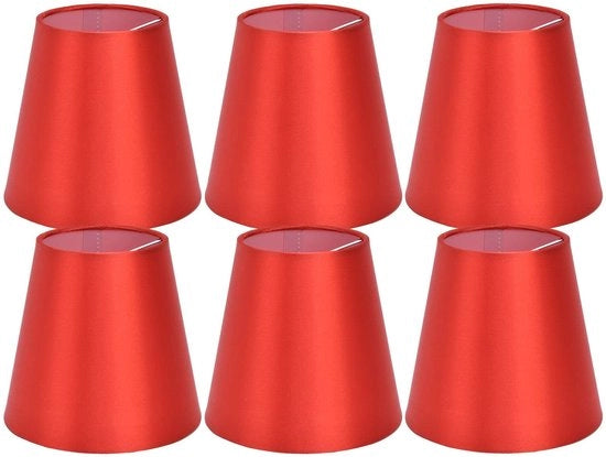 Copricapo di Lampada - Sostituzioni per Lampade da Tavolo - Clip On - Colore Rosso - Fitting E14 - Ideale per Lampade a Sospensione - Adatto per l'Uso Casa - Set di...