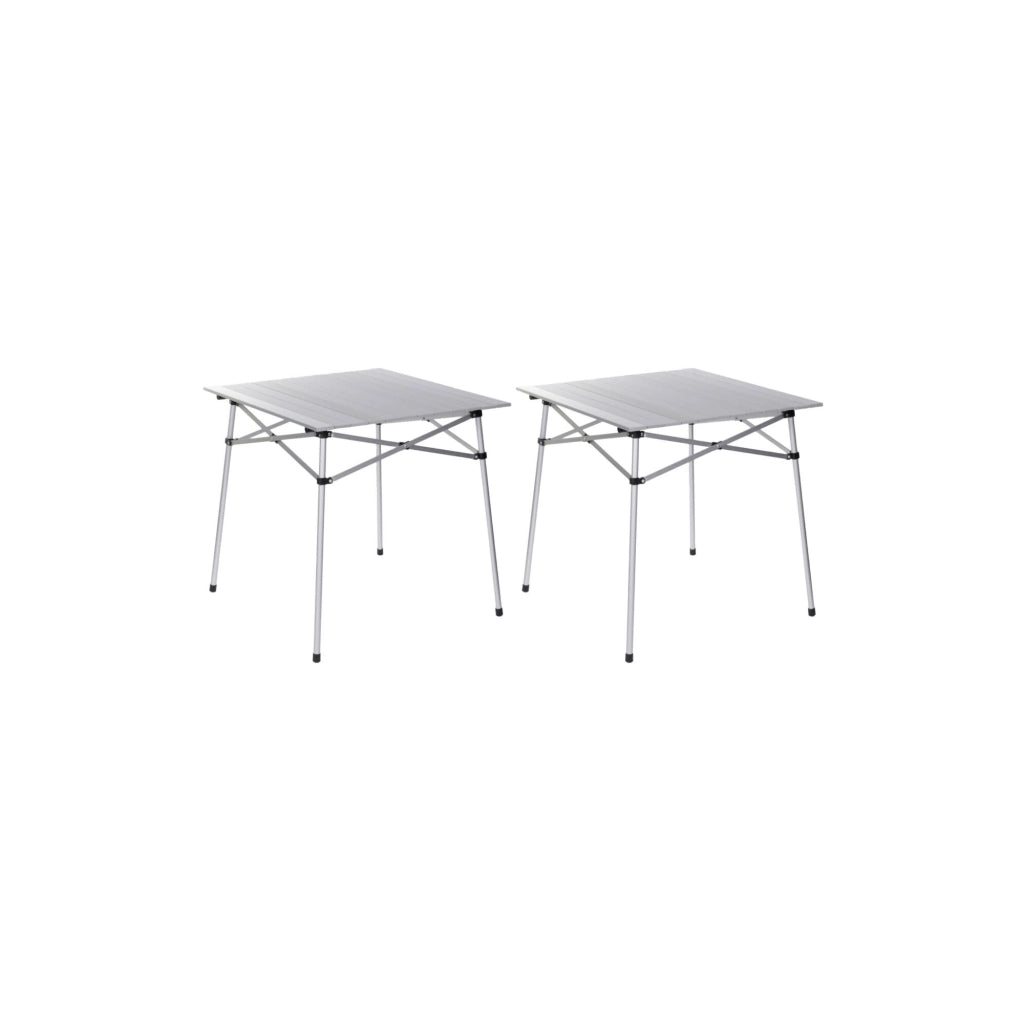 Set di 2 tavolini da campeggio con doghe - O'Camp - Custodia da trasporto inclusa - 70 x 70 x 70 cm