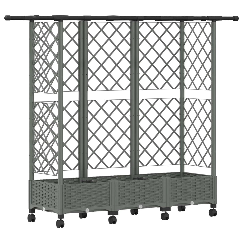 Letto Rialzato con Griglia e Tetto Grigio Chiaro PP 3423123