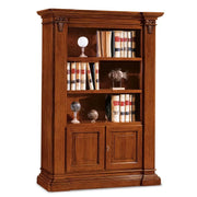 Libreria 3 vani a giorno 2 porte legno massello l.145 p.50 h.202 (407) - Mobili 2G