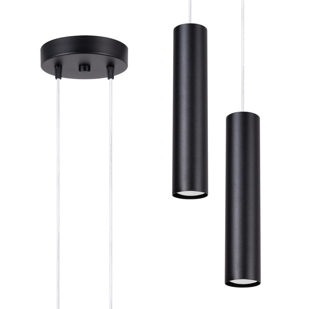Lampada a sospensione moderna nera doppia 2xGU10 MODENO