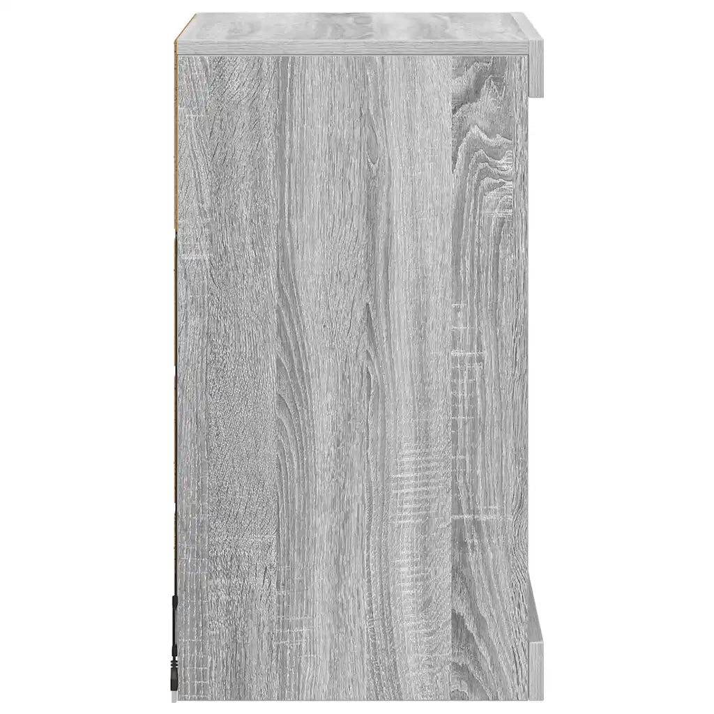 Credenza con Luci LED-Buffet-Armadio da cucina Grigio Sonoma 41x37x67 cm 103847
