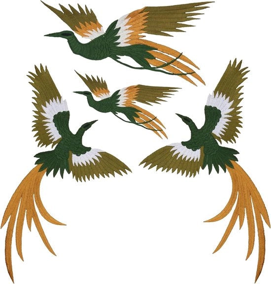 Pannelli da stirare - Fenice uccello - 4 pezzi - lavorazione a maglia - fai da te - stirabili