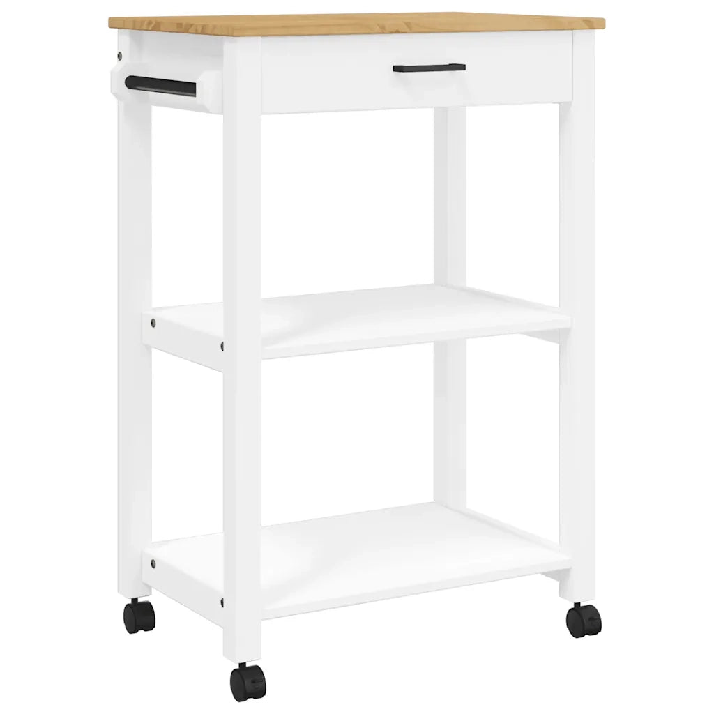 Carrello da Cucina MONZA 60x40x88,5 cm in Legno Massello di Pino 376096