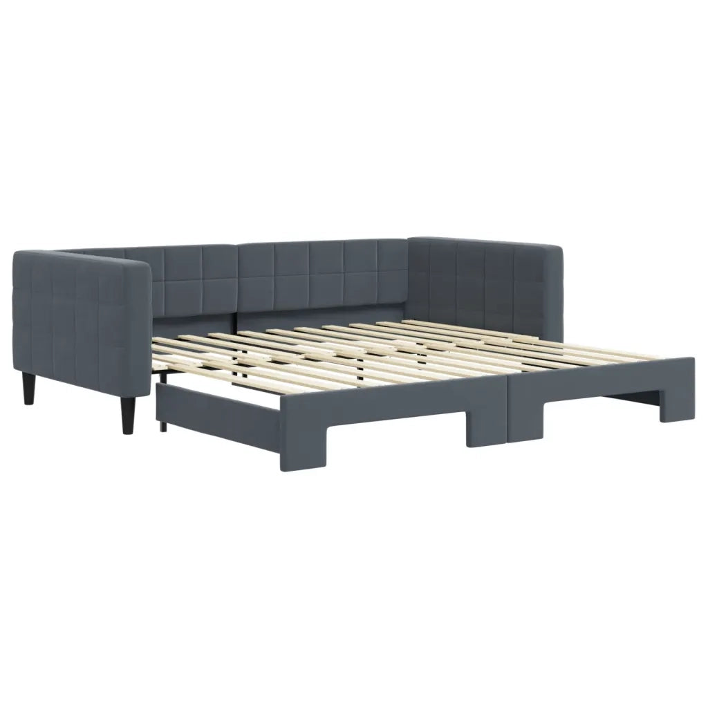 Divano Letto con Letto Estraibile-Sofa Letto-Daybed Grigio Scuro 100x200 Velluto 827764