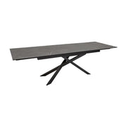 Tavolo da pranzo STELIX 180–220–260 cm – Piano in ceramica antracite e vetro temperato – Estensibile