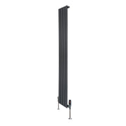 Radiatore Verticale 1600 x 280 mm con Valvole TRV Grigio Antracite