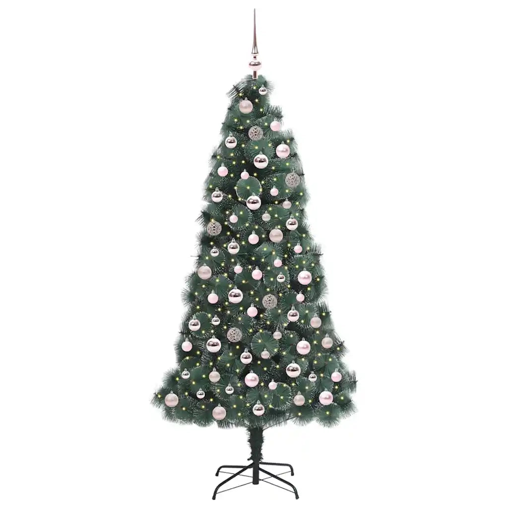 Albero di Natale | Decorazioni natalizie artificiale pre-illuminato con set di palline