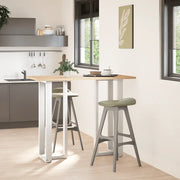 Gambe per tavolo da bar a forma di T 2 pz bianche 40x35x(110-111) cm in acciaio 4013097