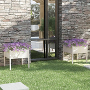 Fioriere da Giardino 2 pz Bianche 70x70x70 cm in Legno di Pino 810812