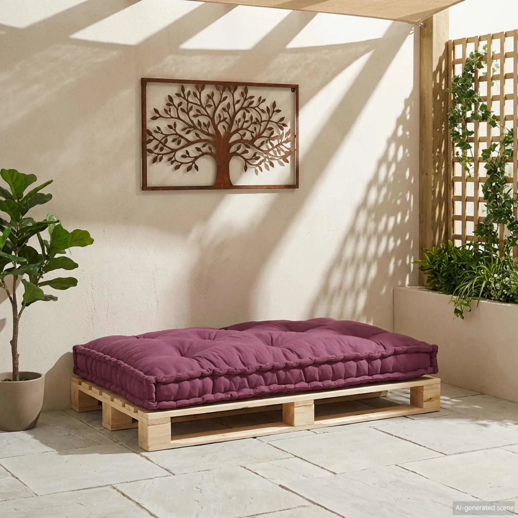 Cuscino per Divano Pallet Bordeaux 120 x 80 x 12 cm Tessuto 4019088