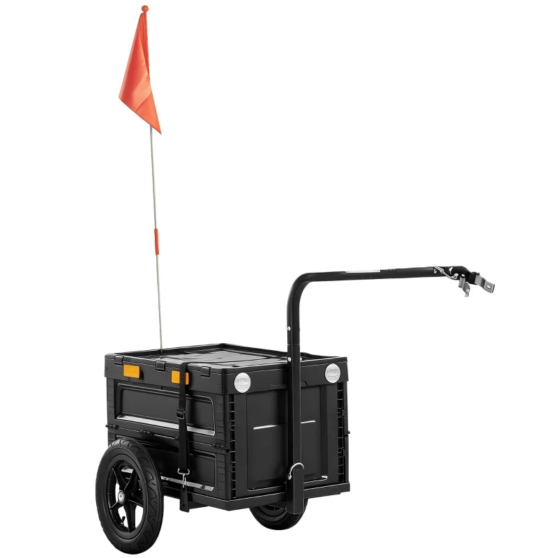CARRELLO RIMORCHIO BICI CARGO 65L NERO in plastica e acciaio