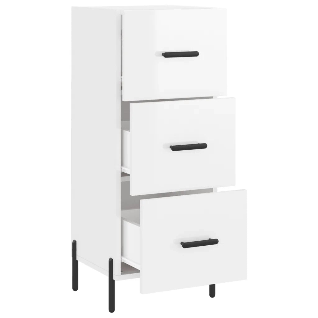 Credenza-Buffet-Armadio da cucina Bianco Lucido 34,5x34x90 cm in Legno Multistrato 870735