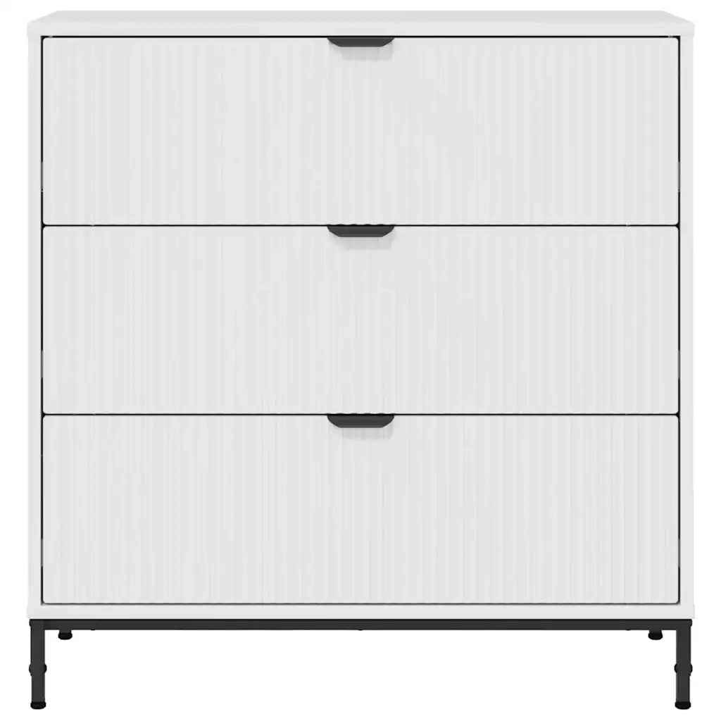 Credenza-Buffet-Armadio da cucina Bianco lucido 79.5 x 33 x 82 cm Legno multistrato
