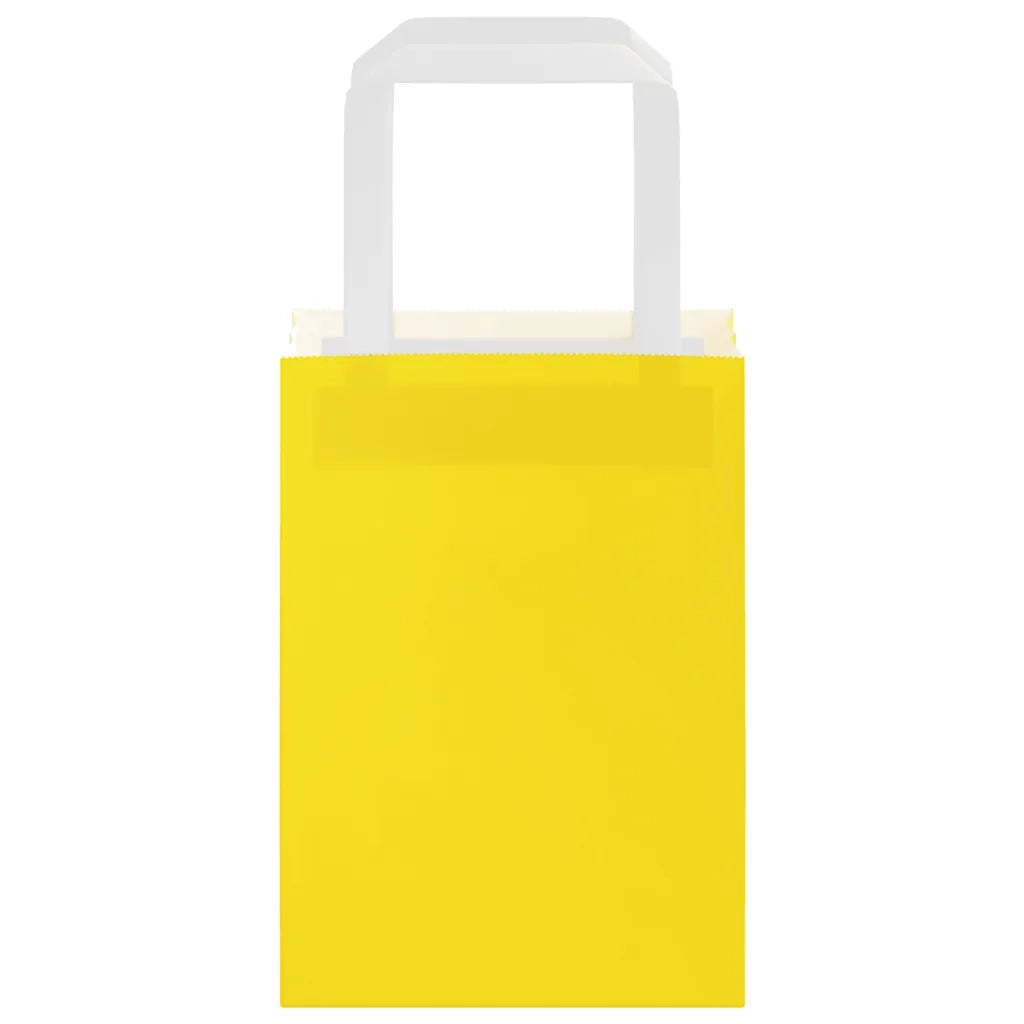 Sacchetti di Carta 250 pz con Manici Gialli 15x8x21 cm 4102005