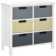 Cassettiera con 6 cassetti in legno ¨C zephmum ¨C multicolore 62x28x58 cm