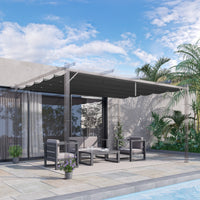 Telo di Ricambio per Pergola da Giardino 350x260 cm in Poliestere Grigio Scuro