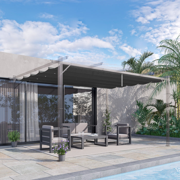 Telo di Ricambio per Pergola da Giardino 350x260 cm in Poliestere Grigio Scuro