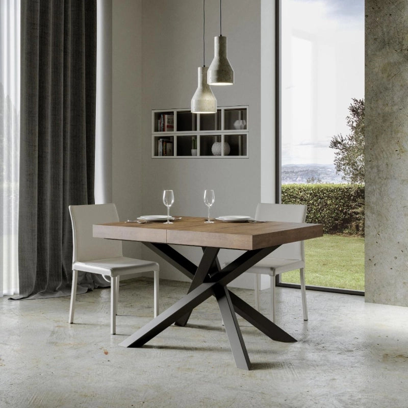 Tavolo allungabile 90x120/224 cm Volantis telaio Antracite - Noce