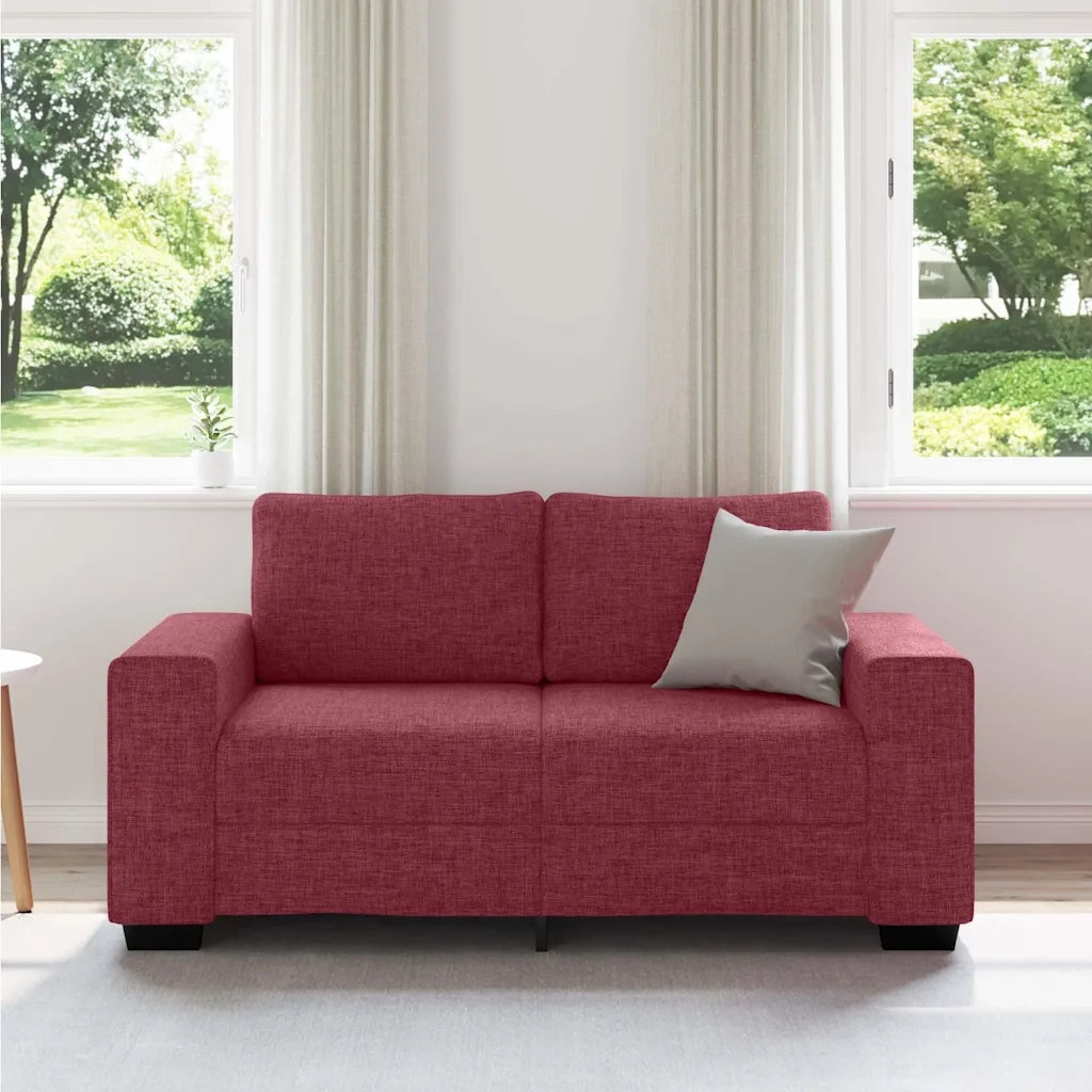 Divano a 2 Posti Rosso Vino 160x77x82 cm in Tessuto 4105159