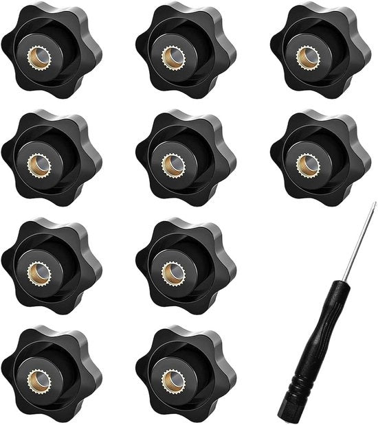 Ferraglie a guscio sterzo - Manopola a vite - 10 pezzi - Resistenti allo shock - Duraturo - Manopole a vite