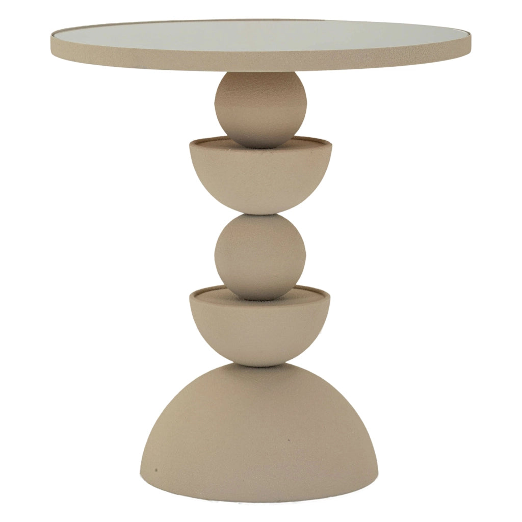Fameso, Tavolino da Salotto Forma Rotondo, 41x41x42h cm Grigio Tortora