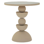Fameso, Tavolino da Salotto Forma Rotondo, 41x41x42h cm Grigio Tortora