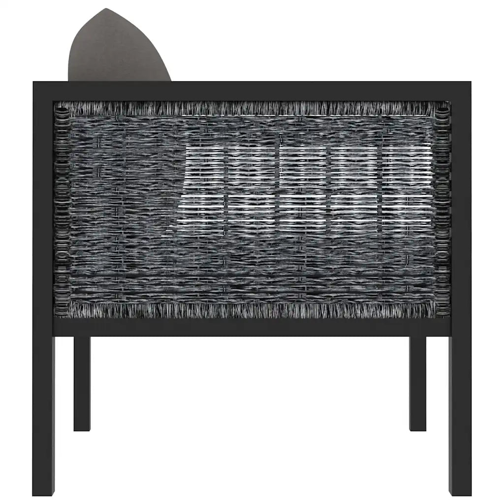 Divano da esterno-Divano ad Angolo Modulare Bracciolo Destro Polyrattan Antracite