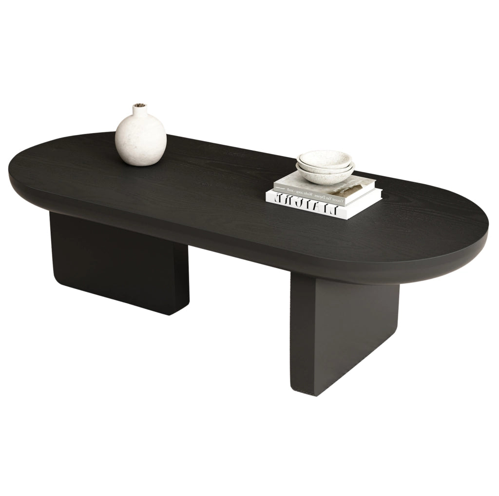 Tavolino da caffè 119;7x49;8x35;5 cm con design minimalista in MDF nero