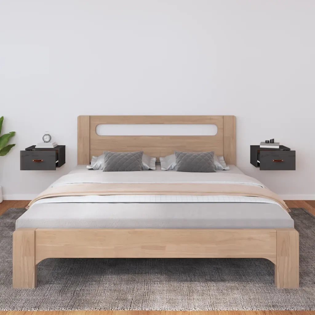 Comodini a Muro 2 pz-Set di 2 Tavolino da notte Grigi 40x29,5x22 cm