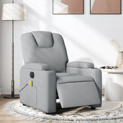 Poltrona Reclinabile Massaggio Elettrica Grigio Chiaro Tessuto 3204356