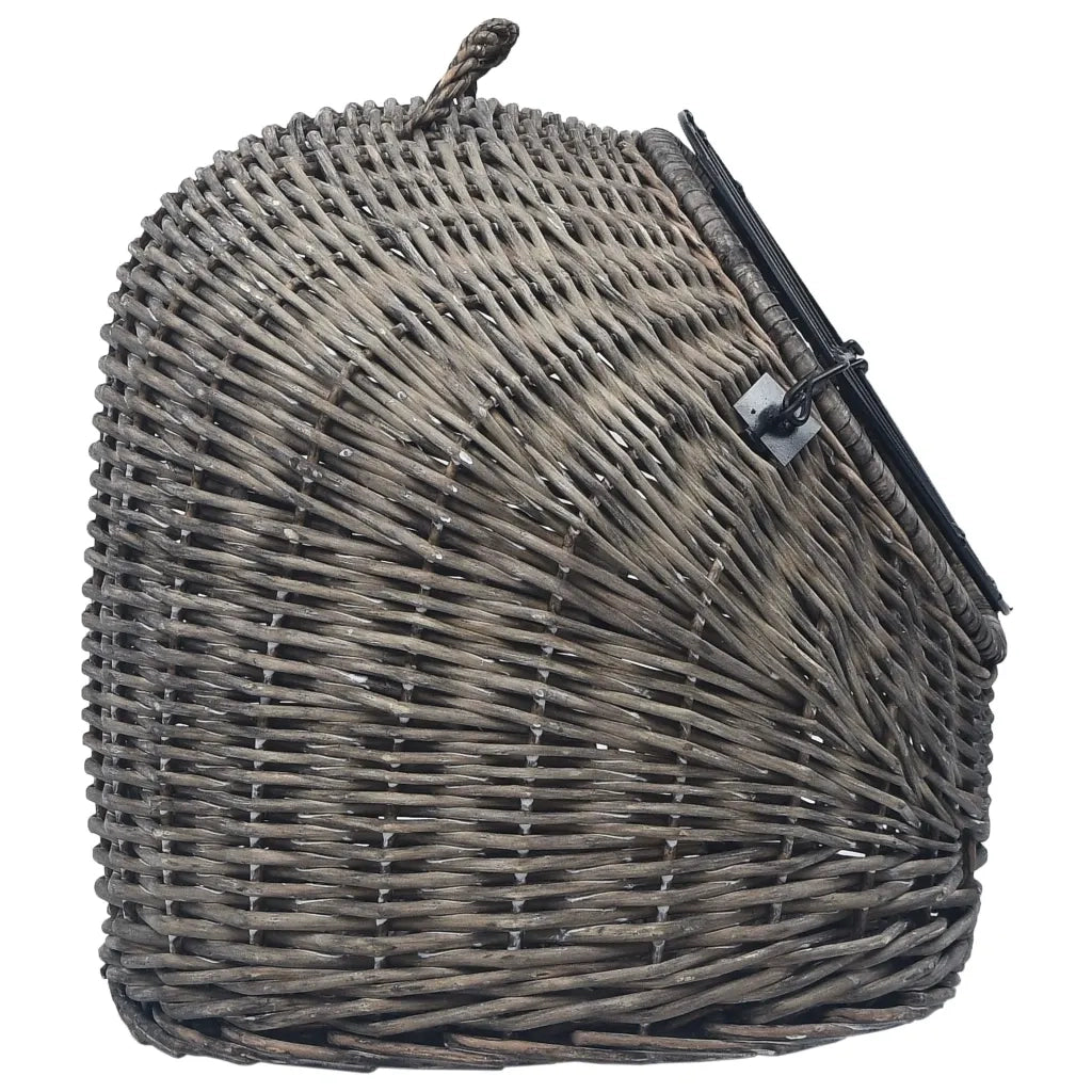 Trasportino per Gatti Grigio 45x35x35 cm in Salice Naturale 170904