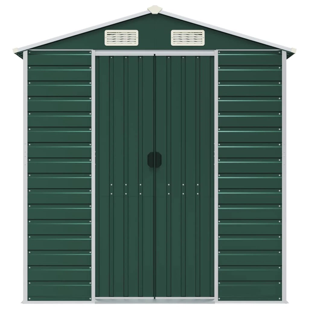 Casetta da giardino cabina ripostiglio casetta da esterno robusta casetta per attrezzi 191 x 895 x 198 cm acciaio zincato verde 02_0022356