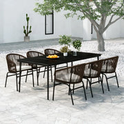 Set Mobili da Pranzo da Giardino 7 pz Marrone cod mxl 38723