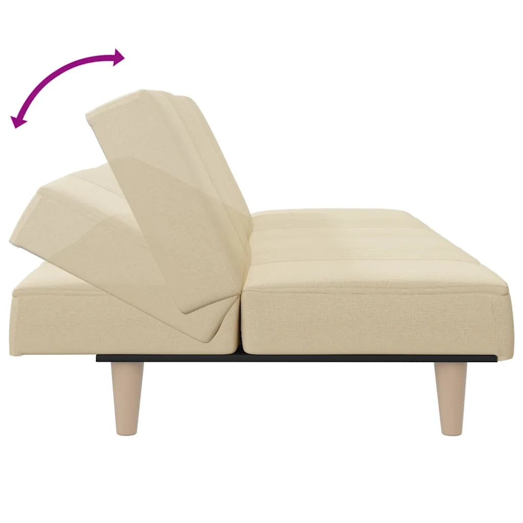 vidaXL Divano Letto Crema in Tessuto