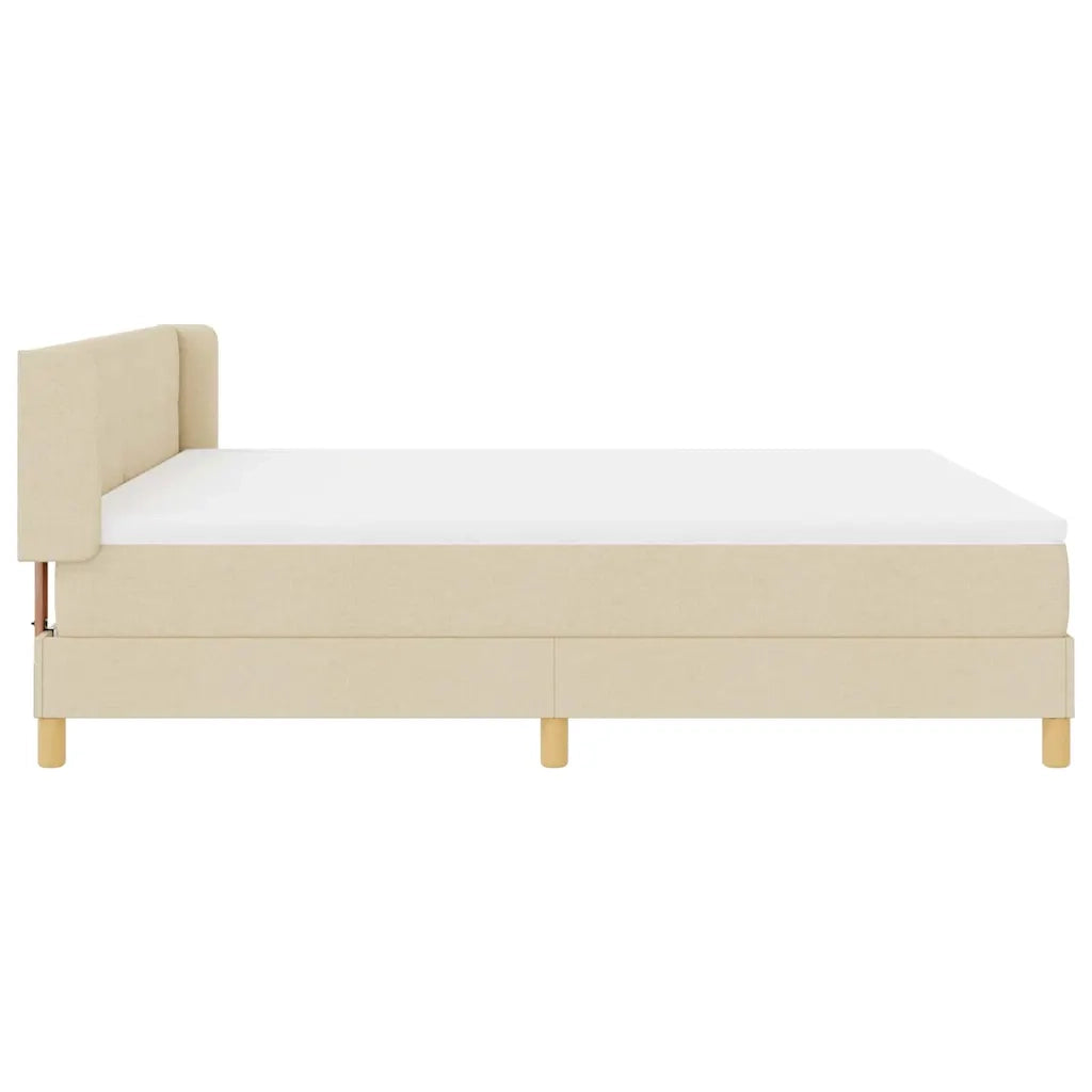 Letto a molle con materasso Crema 200 x 180 cm Poliestere 3341312