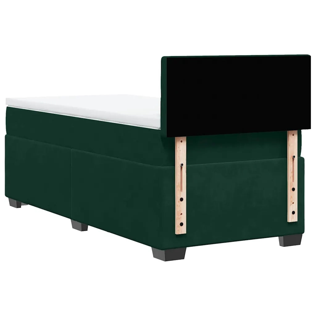 Giroletto a Molle con Materasso Verde Scuro 90x200 cm Velluto 3288513