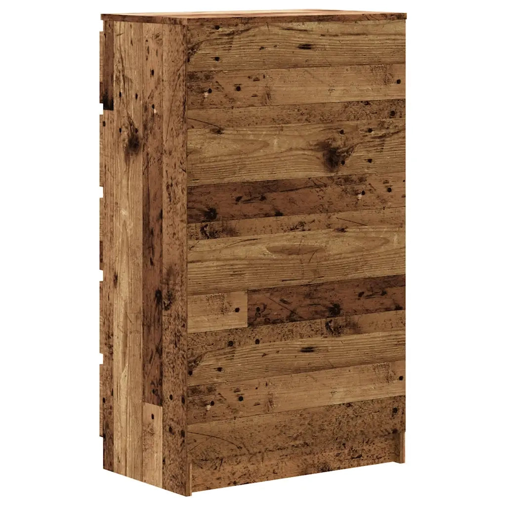 Cassettiera Legno Antico 60x36x103 cm in Legno Multistrato